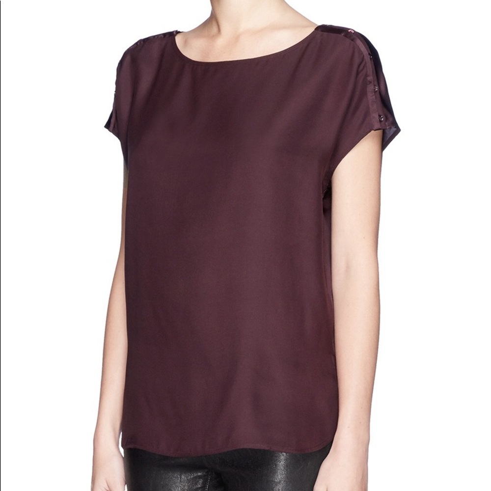 Vince short sleeve silk top
